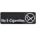 Thumbnail image #1 for No E-Cigarettes Information Sign, 9 x 3 Inch, White on Black
