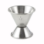 Thumbnail image #1 for Winco J-1 Standard Dual-Sided Stainless Steel Jigger, 1/2 oz x 1 oz Case of 300