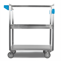 Carlisle Stainless Steel 3-Shelf Utility Bus Cart, 500 lb Capacity, 18 x 27 in.