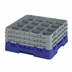 Thumbnail image #2 for Cambro Camrack Full Size 16-Compartment Glass Rack with 3 Soft Gray Extenders, Navy Blue