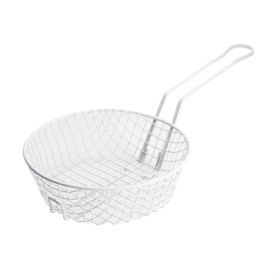 Product image #1 for Winco MSBW-10 10-Inch Round Coarse Mesh Breading Basket, Non-Stick White Plastic-Coated Steel Wire