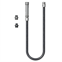 T&S Brass B-0044-H5 44-Inch Flexible Stainless Steel Pre-Rinse Replacement Hose with Heat-Resistant Handle and Adapters