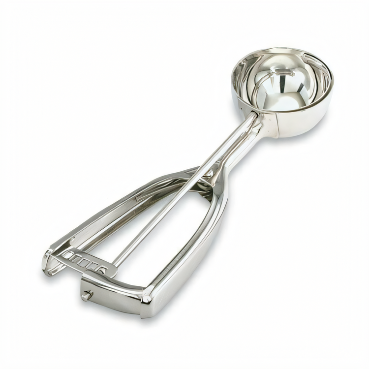 Product image #1 for Vollrath Size 10 Round Bowl Disher, 3-1/8 oz., Stainless Steel, Universal Squeeze Handle