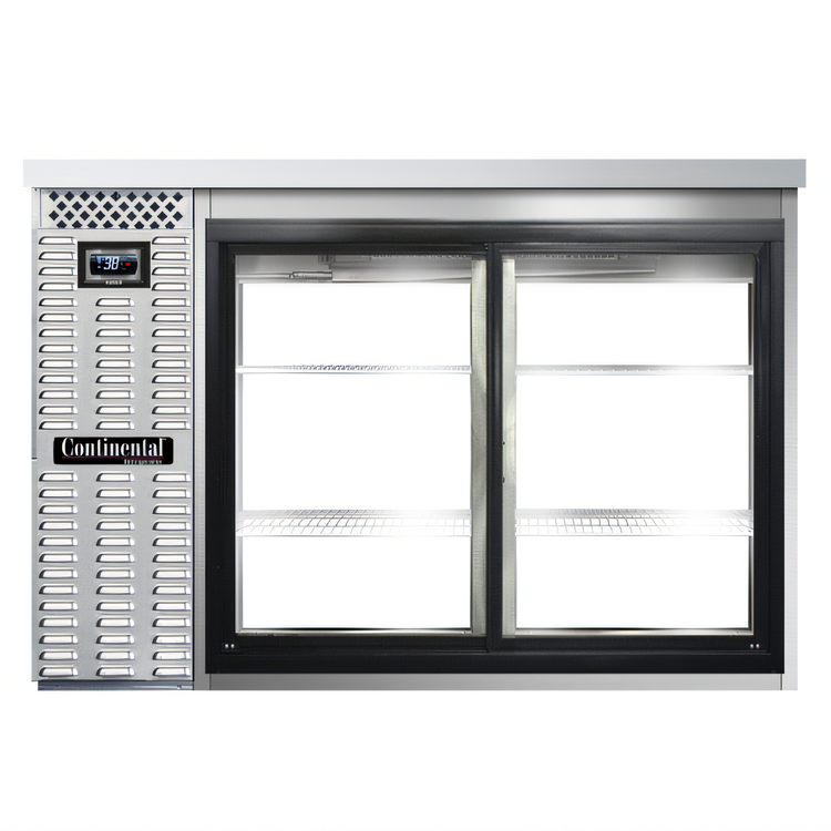 Product image #1 for Continental Refrigerator BB50NSSSGDPT 50" Pass-Thru Refrigerated Back Bar Cooler with Sliding Glass Doors