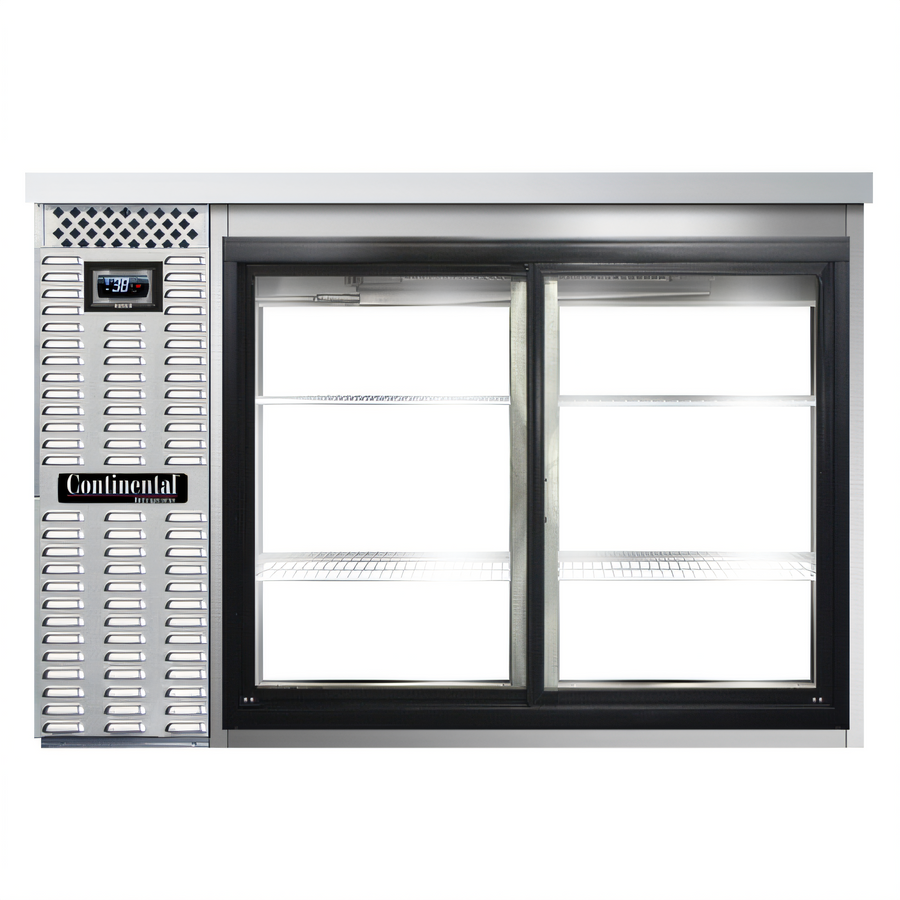 Product image #1 for Continental Refrigerator BB50NSSSGDPT 50" Pass-Thru Refrigerated Back Bar Cooler with Sliding Glass Doors