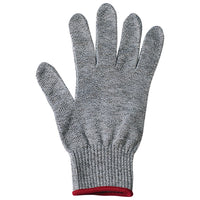 Winco Small ANSI A5 Cut-Resistant Glove, Gray with Red Wristband