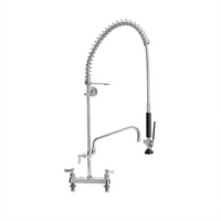 Fisher 8-Inch Center Deck-Mount Pre-Rinse Unit with Spring-Action Flexible Gooseneck and 12-Inch Swing Spout