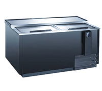 Horizontal Chest Beer Bottle Cooler with 2 Lockable Sliding Stainless Steel Lids, 17.23 Cu. Ft.