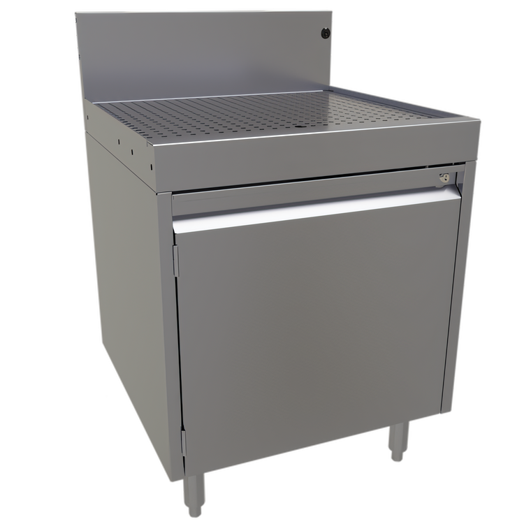 Product image #1 for Glastender Underbar Drainboard Cabinet Base with Hinged Door, 24 Inch W x 24 Inch D, Stainless Steel