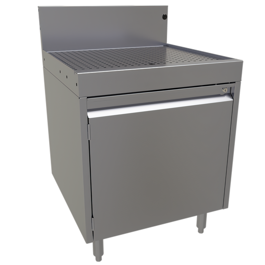 Product image #1 for Glastender Underbar Drainboard Cabinet Base with Hinged Door, 24 Inch W x 24 Inch D, Stainless Steel