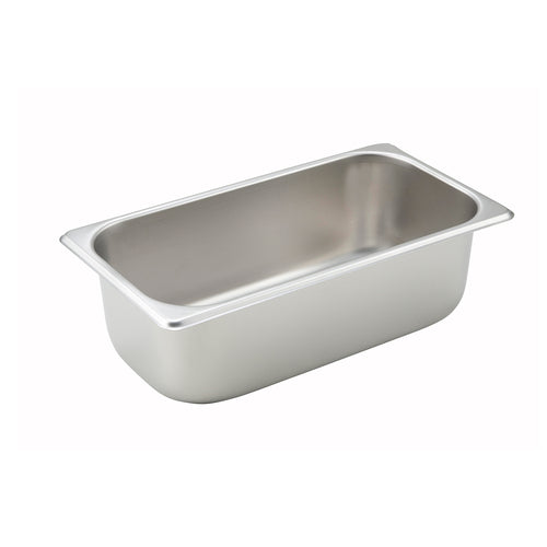 Product image #1 for Winco 1/3 Size 4-Inch Deep Straight-Sided Steam Table Pan, 25 Gauge Stainless Steel