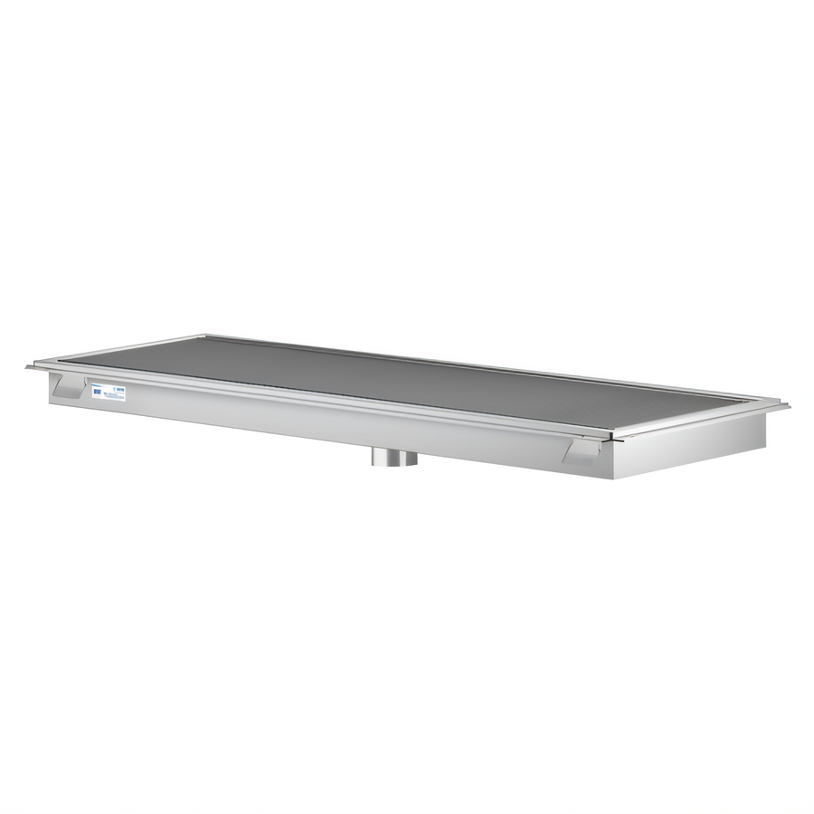 Product image #1 for KoolMore 24-Inch x 120-Inch Stainless Steel Floor Trough Drain with Subway-Style Grating and Removable Baskets