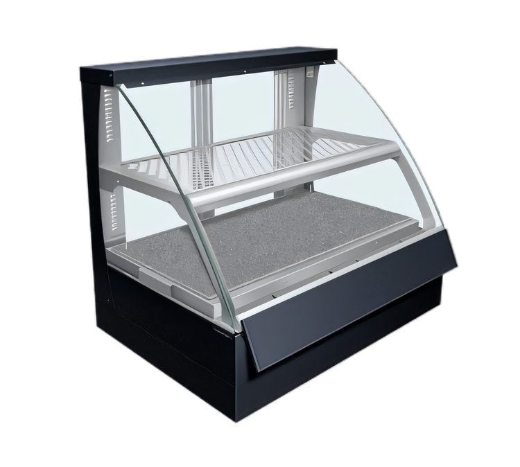 Product image #1 for Hatco Flav-R-Savor® Curved Glass Countertop Heated Food Display Case, 2-Pan, Full Service