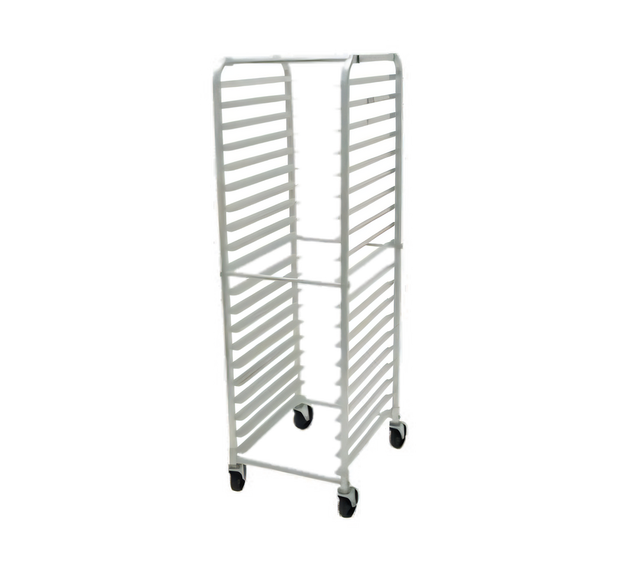 Product image #1 for Advance Tabco Special Value Series Full-Height Open-Side Mobile Aluminum Front-Loading Sheet Pan Rack, 20 Full-Size Pan Capacity