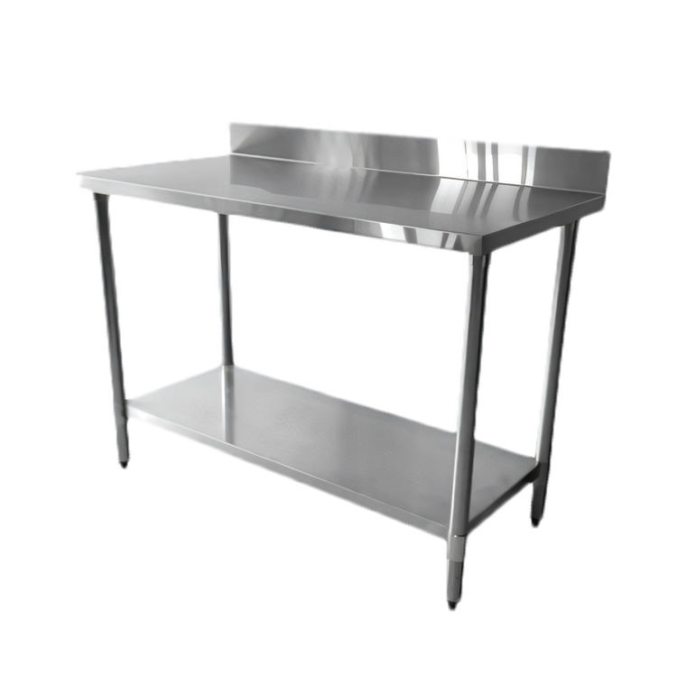 Product image #1 for Thunder Group 48-Inch x 24-Inch Stainless Steel Flat Top Work Table with 4-Inch Backsplash and Adjustable Undershelf