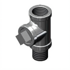 Thumbnail image #1 for T&S Brass B-TEE-RGD Rigid Chrome-Plated Faucet Tee Assembly