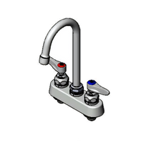 T&S Brass Deck Mount Workboard/Bar Sink Faucet with 4-Inch Centers and 4-3/8-Inch Swivel Gooseneck, 2.2 GPM Aerator