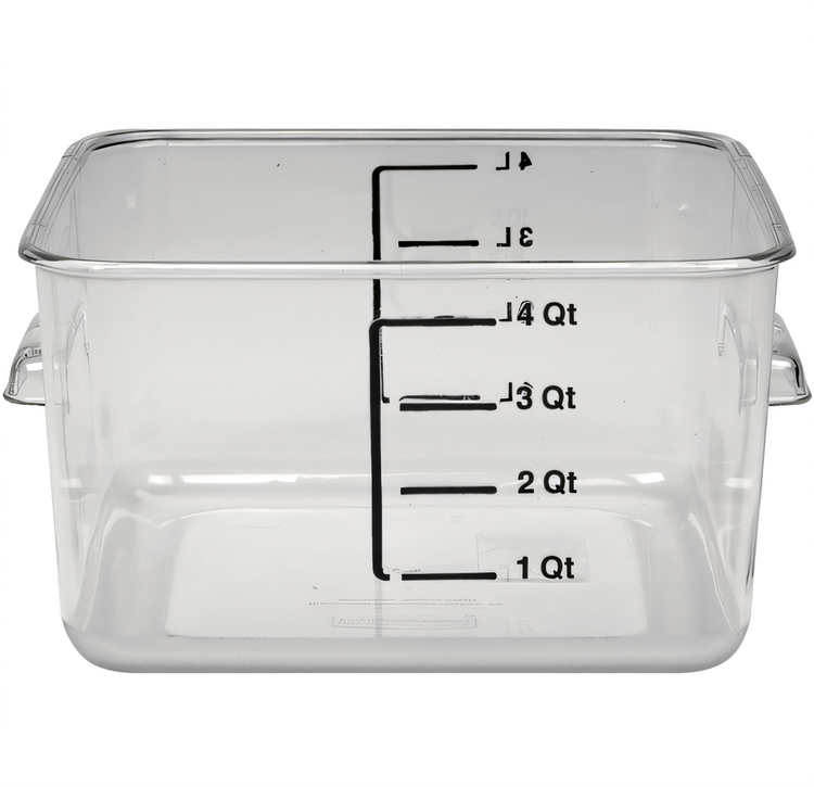 Product image #1 for Rubbermaid Commercial Space Saving 4 Quart Square Clear Polycarbonate Food Storage Container