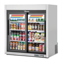 True 36-Inch Countertop Refrigerated Merchandiser with 2 Low-E Sliding Glass Doors and 3 Shelves