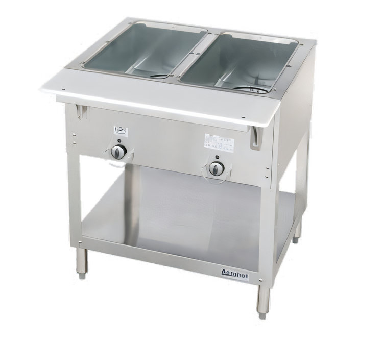 Product image #1 for Aerohot E302 Electric Hot Food Station with 2 Open Wells and Poly Carving Board