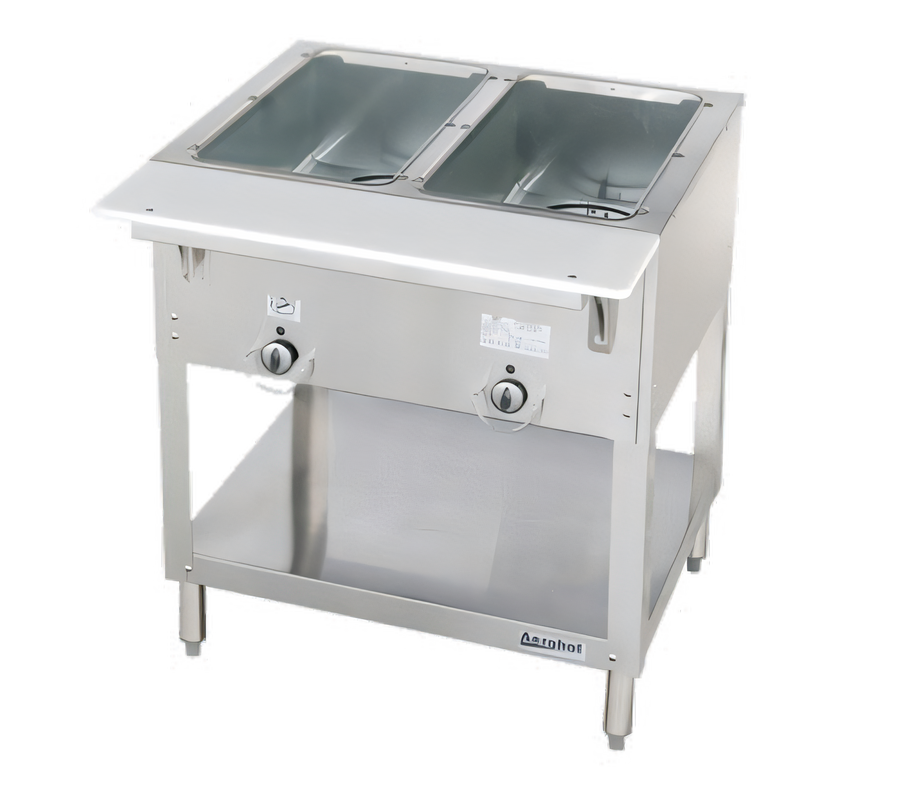 Product image #1 for Aerohot E302 Electric Hot Food Station with 2 Open Wells and Poly Carving Board