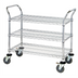 Thumbnail image #1 for Quantum WRC-2436-3 Chrome-Plated 3-Shelf Wire Utility Cart, 36 Inches W x 24 Inches D, 1,200 lb Capacity