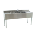 Thumbnail image #1 for Eagle Group 1800 Series B6C-4-18 4-Compartment Underbar Sink with Left and Right Drainboards, 72W x 20D, 304 Stainless Steel