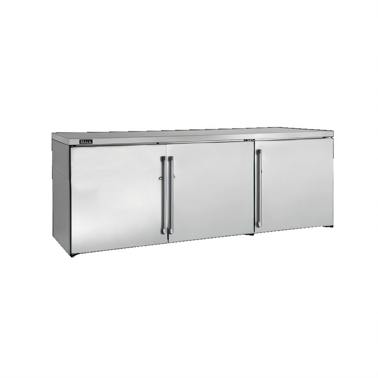 Product image #1 for Perlick Low Height 3-Door Remote Back Bar Refrigerator, 72 Inch, Black Exterior