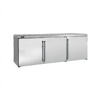 Perlick Low Height 3-Door Remote Back Bar Refrigerator, 72 Inch, Black Exterior