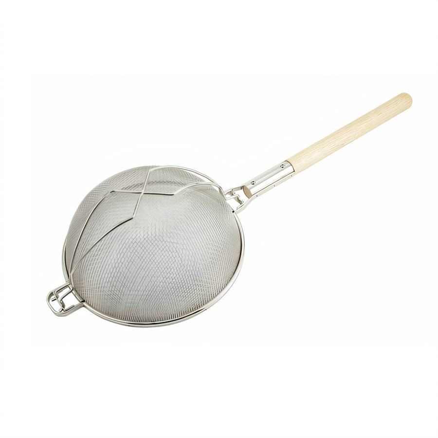 Product image #1 for Winco 14-1/4-Inch Round Reinforced Double-Mesh Strainer with Wood Handle