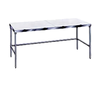Poly-Vance 96-Inch x 24-Inch Poly-Top Work Table with Stainless Steel Legs and Cross Rails
