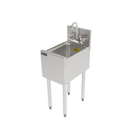 Top Shelf TS Series Freestanding Underbar Wet Waste Sink Unit, 12-Inch Wide, Stainless Steel