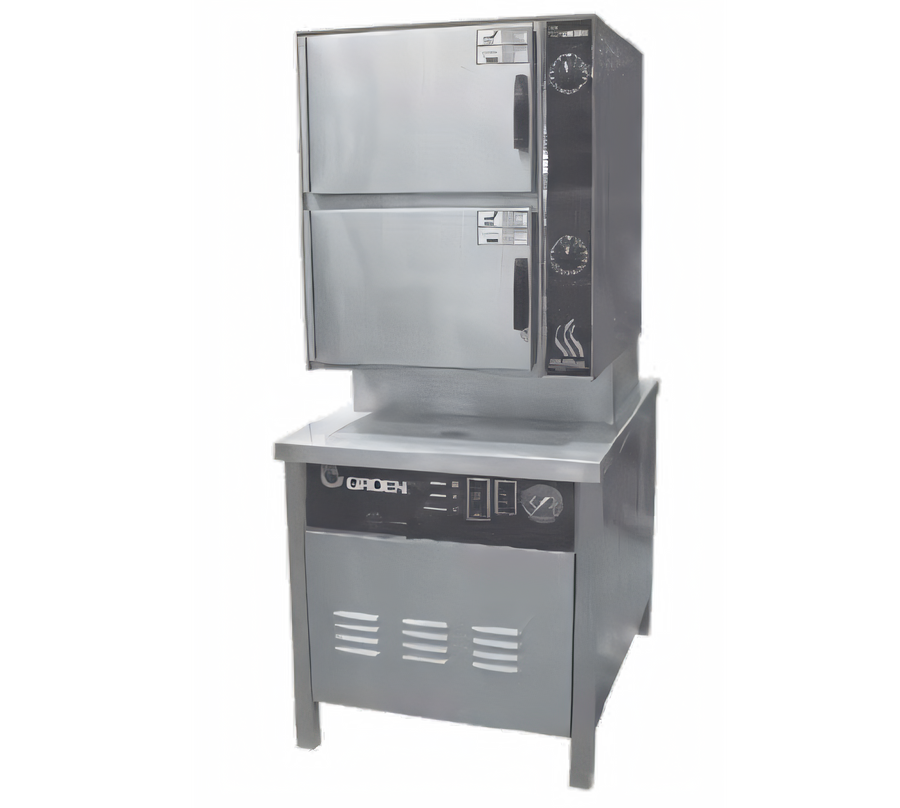 Product image #1 for Groen HyPlus 2-Compartment Pressureless Gas Steamer with 36-Inch Cabinet Base