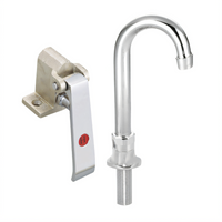 BK Resources OptiFlow Lead-Free Single Pedal Knee Valve Kit with 3-1/2 Inch Deck-Mounted Gooseneck Spout