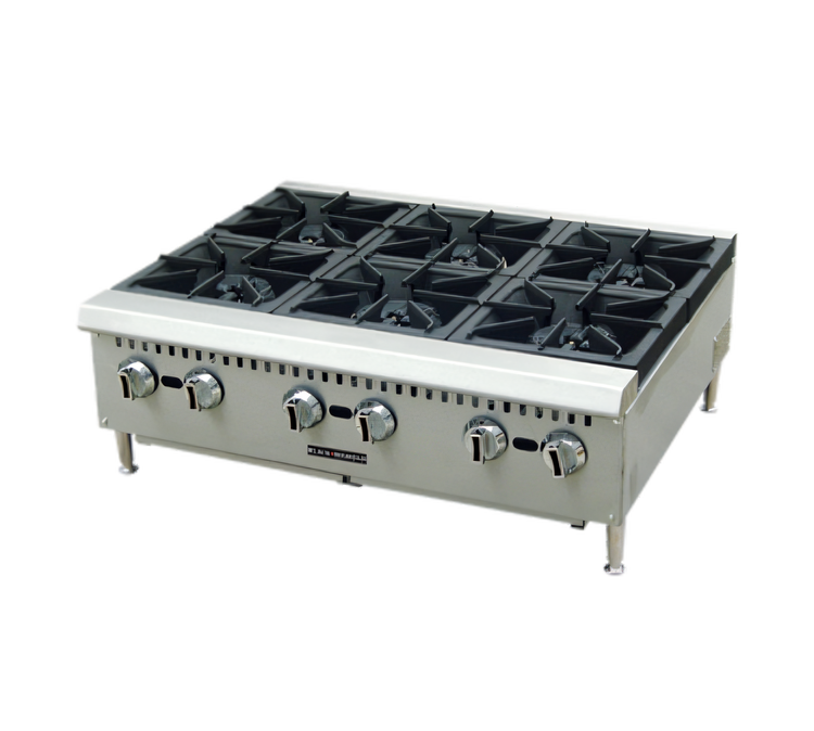 Product image #1 for Black Diamond 36-Inch 6-Burner Heavy Duty Countertop Gas Hot Plate