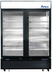 Thumbnail image #1 for Atosa MCF8721ES Two-Section Glass Door Freezer Merchandiser, 43.8 Cu. Ft., Black, Bottom-Mount Self-Contained