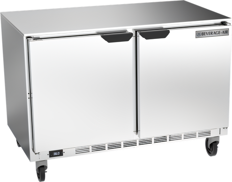 Product image #1 for Beverage-Air 48-Inch Two-Section Undercounter Refrigerator, 11.82 Cu. Ft., Rear-Mounted Self-Contained, Stainless Steel