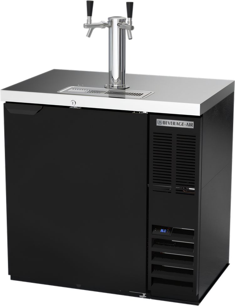 Product image #1 for Beverage-Air DD36HC-B 36-Inch Direct Draw Beer Dispenser with Solid Door, Single Tower and Dual Faucets