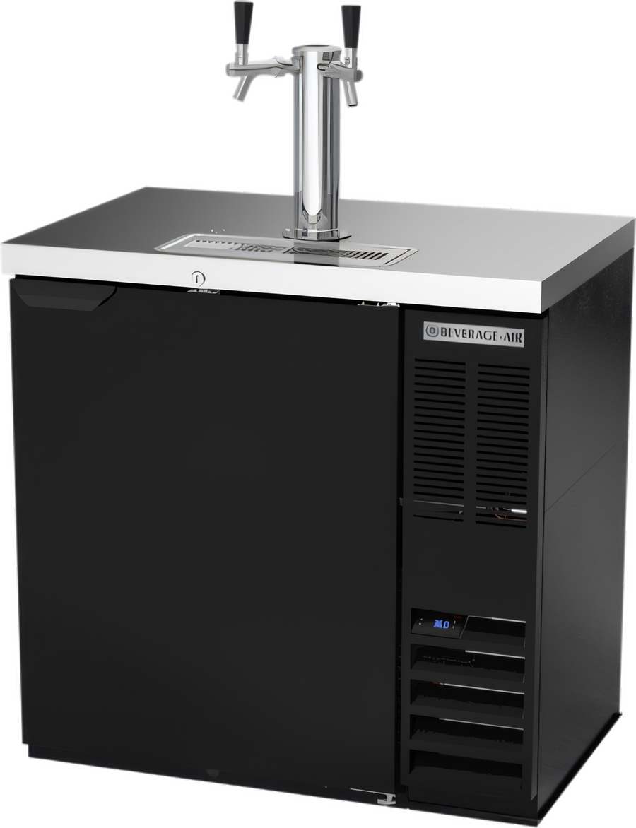 Product image #1 for Beverage-Air DD36HC-B 36-Inch Direct Draw Beer Dispenser with Solid Door, Single Tower and Dual Faucets
