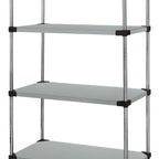 Thumbnail image #1 for Quantum WRS4-63-1842SS Stationary Solid Stainless Steel Shelving Starter Kit, 42"W x 18"D x 63"H, 4 Shelves, 4 Posts