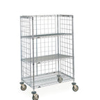 Thumbnail image #1 for Metro Super Erecta AST35DC Standard-Duty Slanted Shelf Cart, 36 x 24 x 59 in, 3 Shelves, Chrome-Plated, 4 Casters