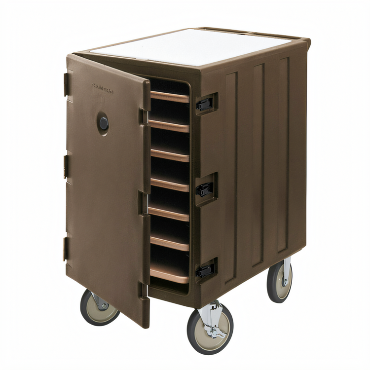 Product image #2 for Cambro Camcart Insulated Tray and Sheet Pan Cart with Removable Cutting Board, 7-Tray, Dark Brown