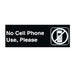 Thumbnail image #1 for No Cell Phone Use, Please Health Sign, 9 x 3 Inches, Black Background with White Imprint