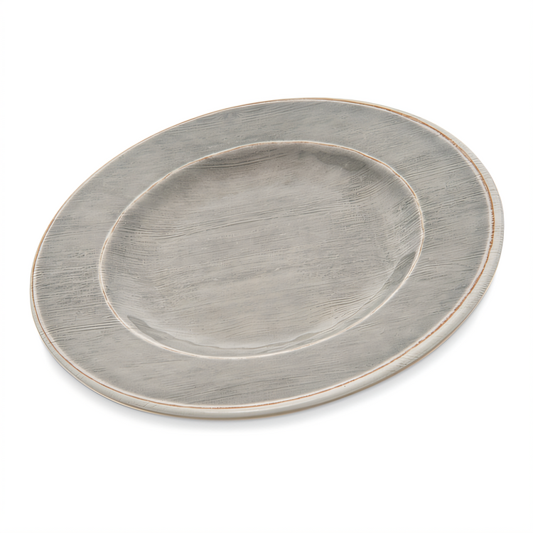 Product image #1 for Grove 9-Inch Round Wide Rim Melamine Salad Plate, Smoke Gray