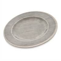 Grove 9-Inch Round Wide Rim Melamine Salad Plate, Smoke Gray