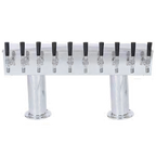 Thumbnail image #1 for Micro Matic USA DPT410PSSKR 10-Faucet Double-Pedestal Countertop Draft Beer Tower, Glycol Cooled, Polished Stainless Steel