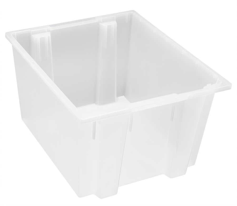 Product image #1 for Quantum Heavy-Duty Stack and Nest Tote, Clear Polypropylene, 23-1/2 x 19-1/2 x 13 Inch, 2.60 Cu. Ft.