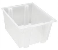 Quantum Heavy-Duty Stack and Nest Tote, Clear Polypropylene, 23-1/2 x 19-1/2 x 13 Inch, 2.60 Cu. Ft.