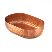 American Metalcraft Hammered Copper Oval Aluminum Entrée Basket, 48 oz.