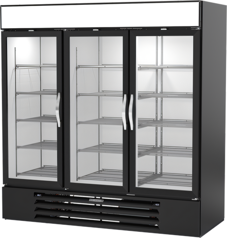 Product image #1 for Beverage Air MarketMax Three-Section Dual Temp Reach-In Glass Door Merchandiser Refrigerator/Freezer